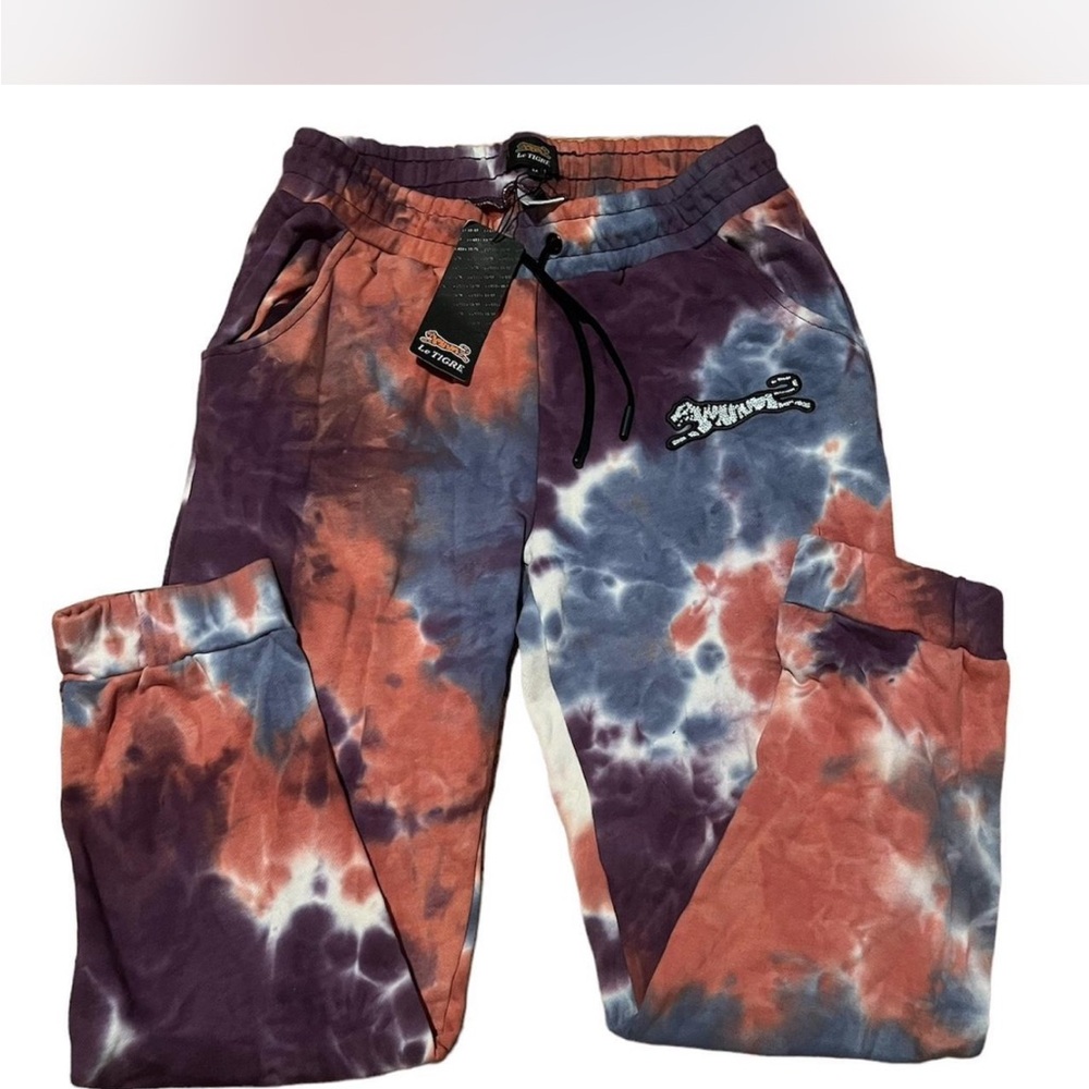 Le Tigre Purple and Orange Tie-Dye Joggers